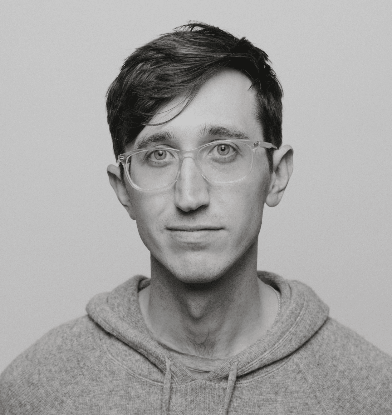 Hoodie headshot black & white